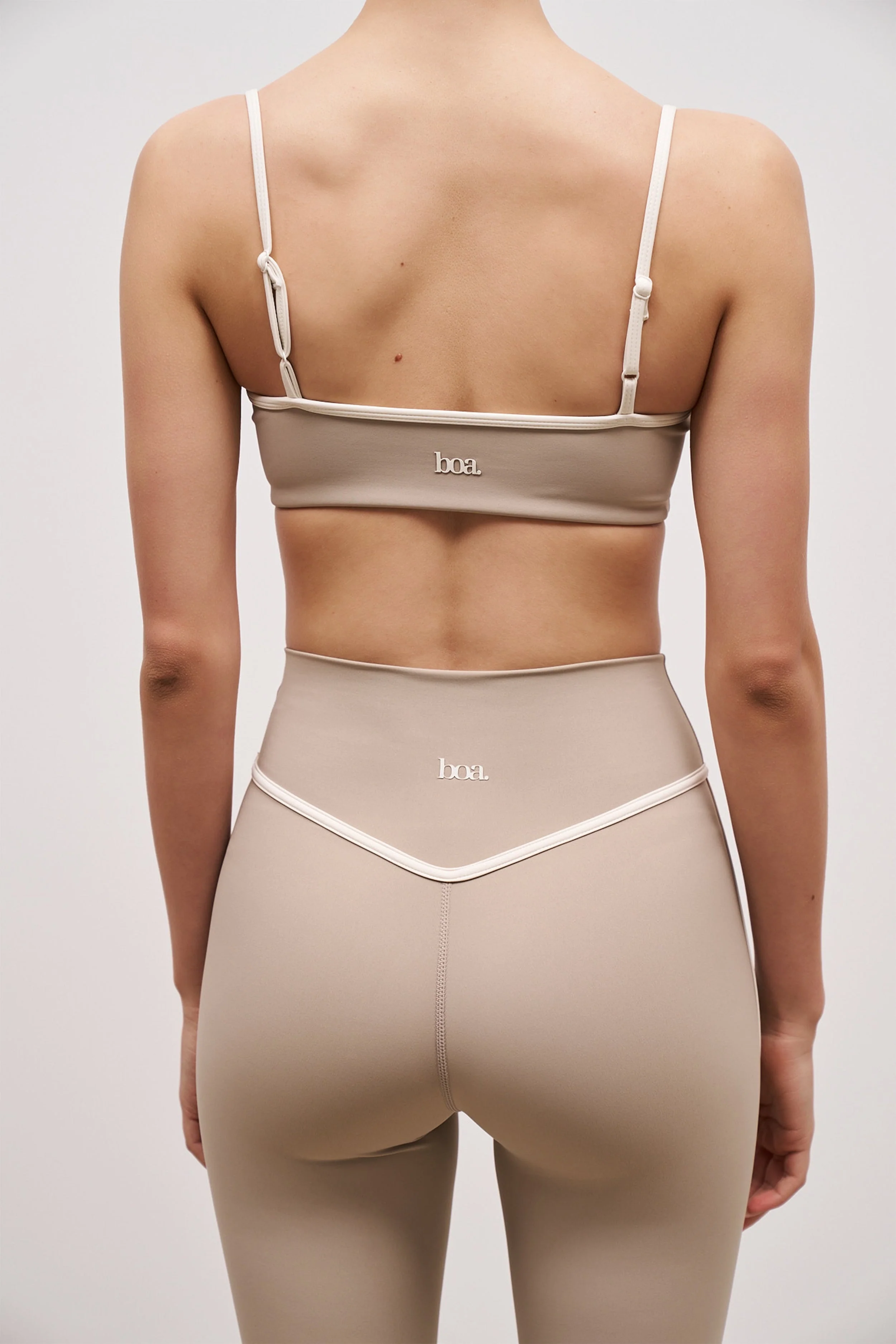 Base Contrast Trim Cami Bra - Taupe/Tofu - Image 6