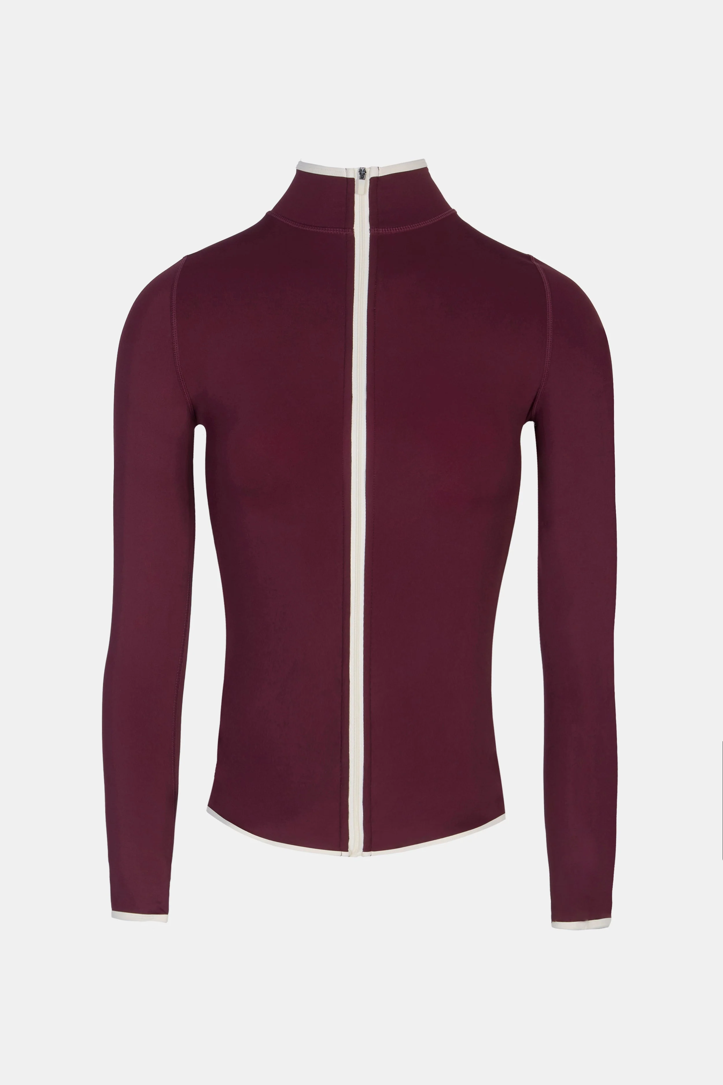 Base Contrast Trim Zip Up Jacket - Merlot/Tofu - Image 10