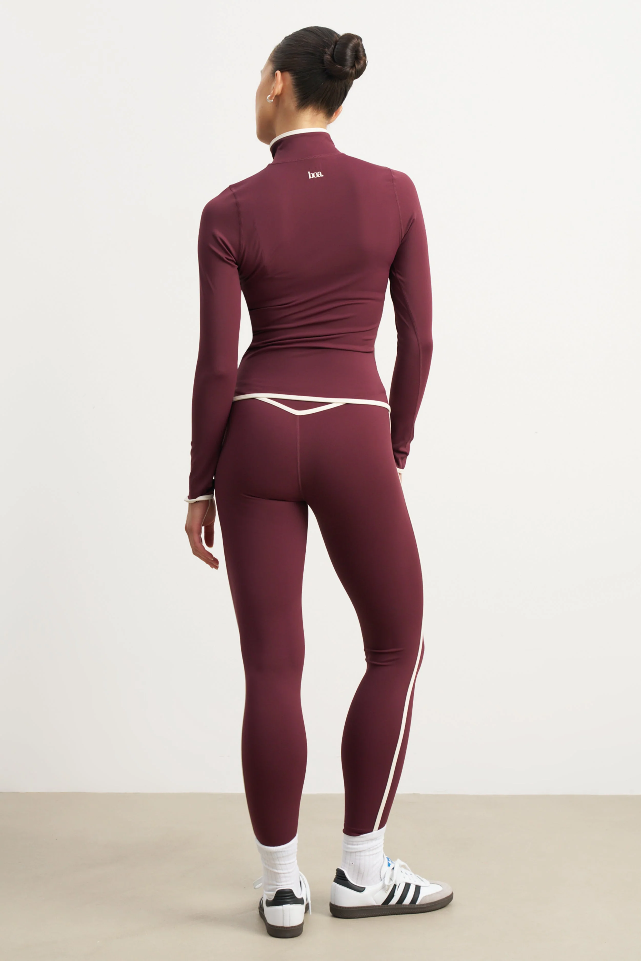 Base Contrast Trim Zip Up Jacket - Merlot/Tofu - Image 9