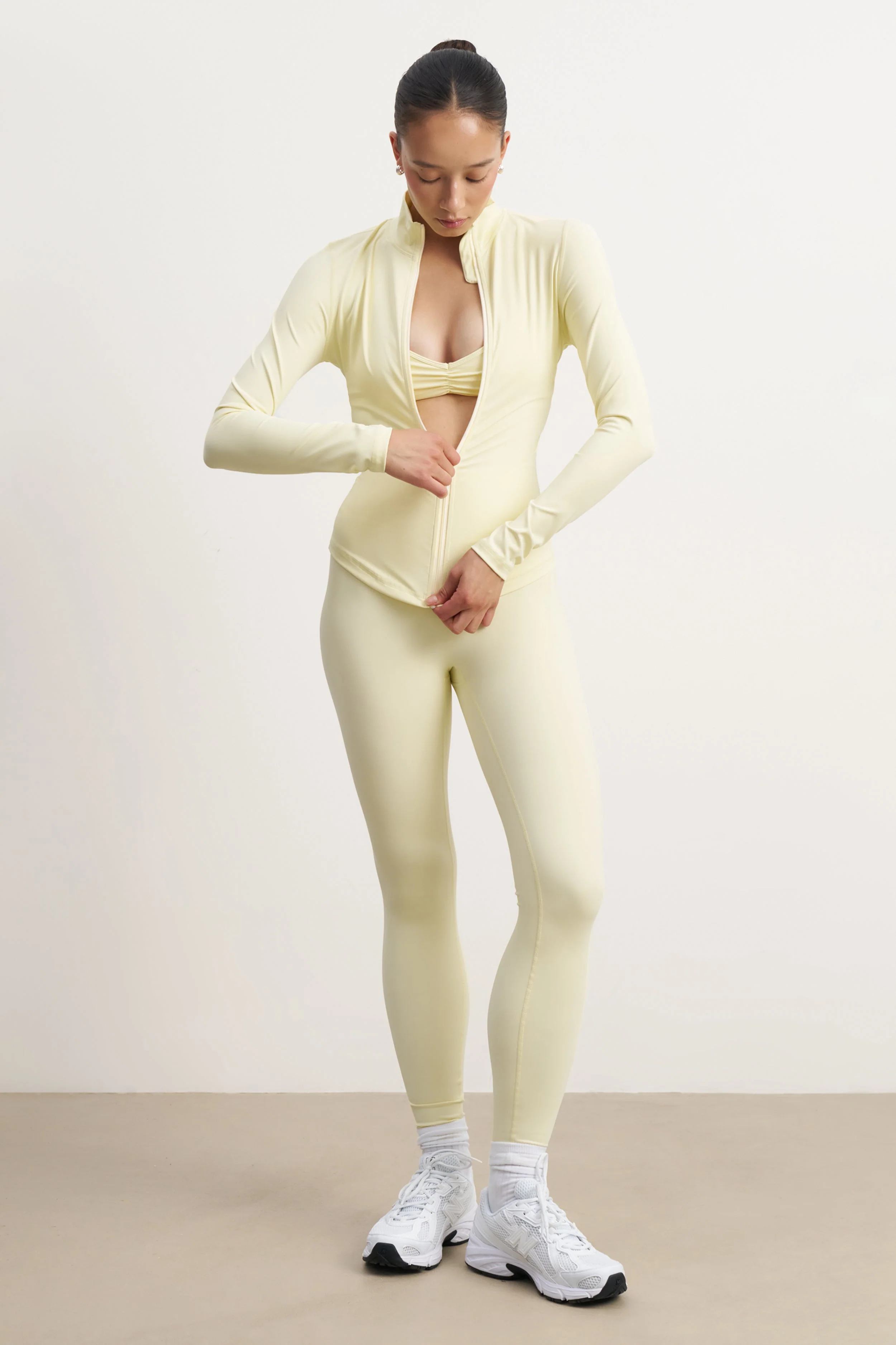 Base Sculpting Zip Up Jacket - Buttermilk - Image 4
