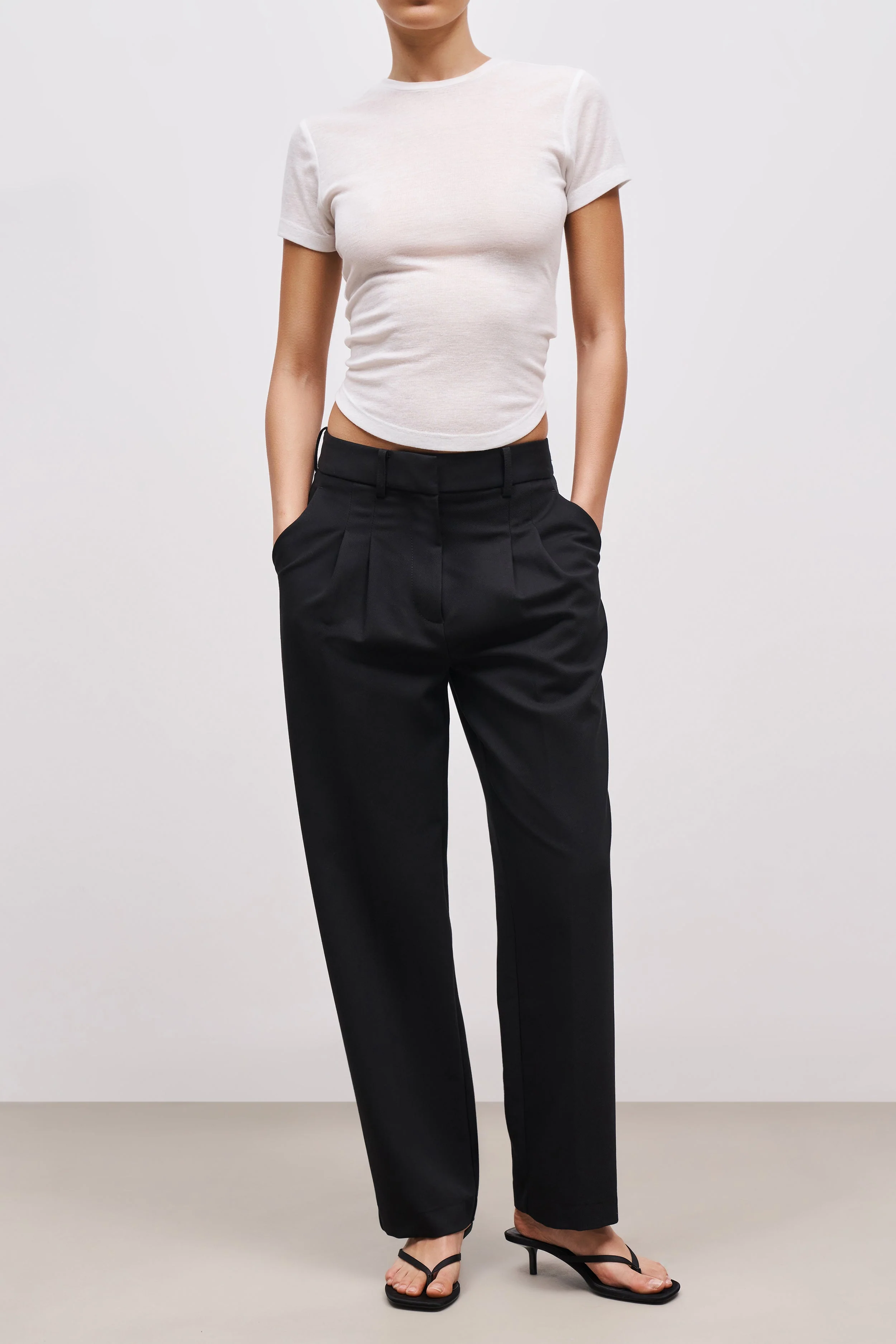 Carrot Leg Trousers - Black - Image 3