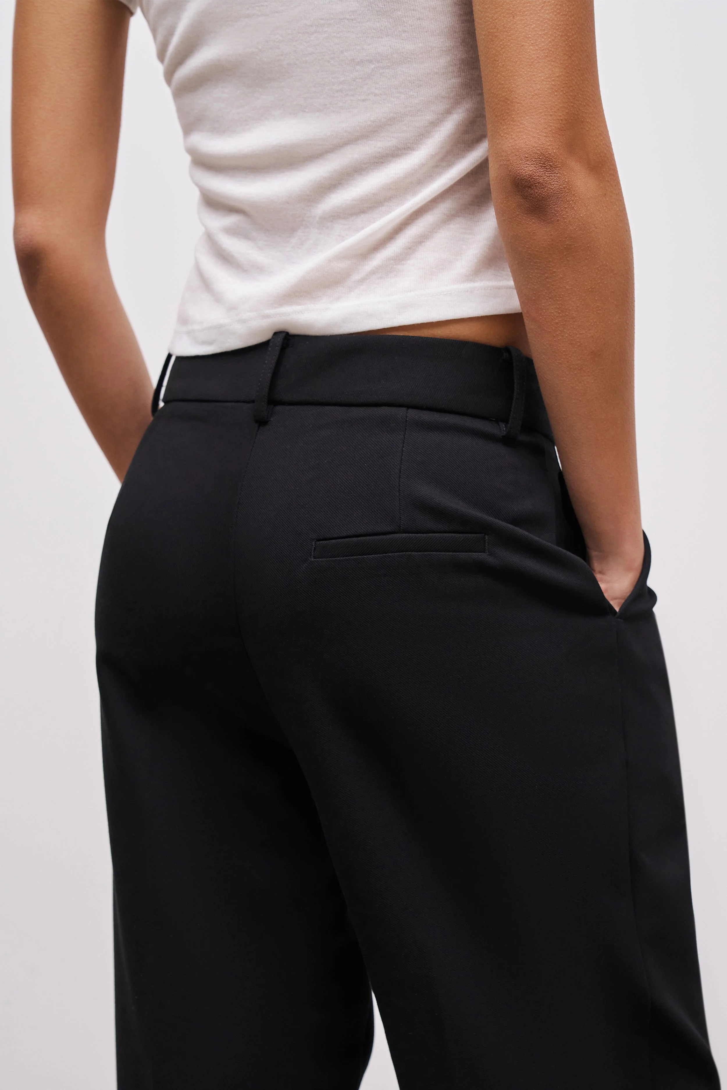 Carrot Leg Trousers - Black - Image 5