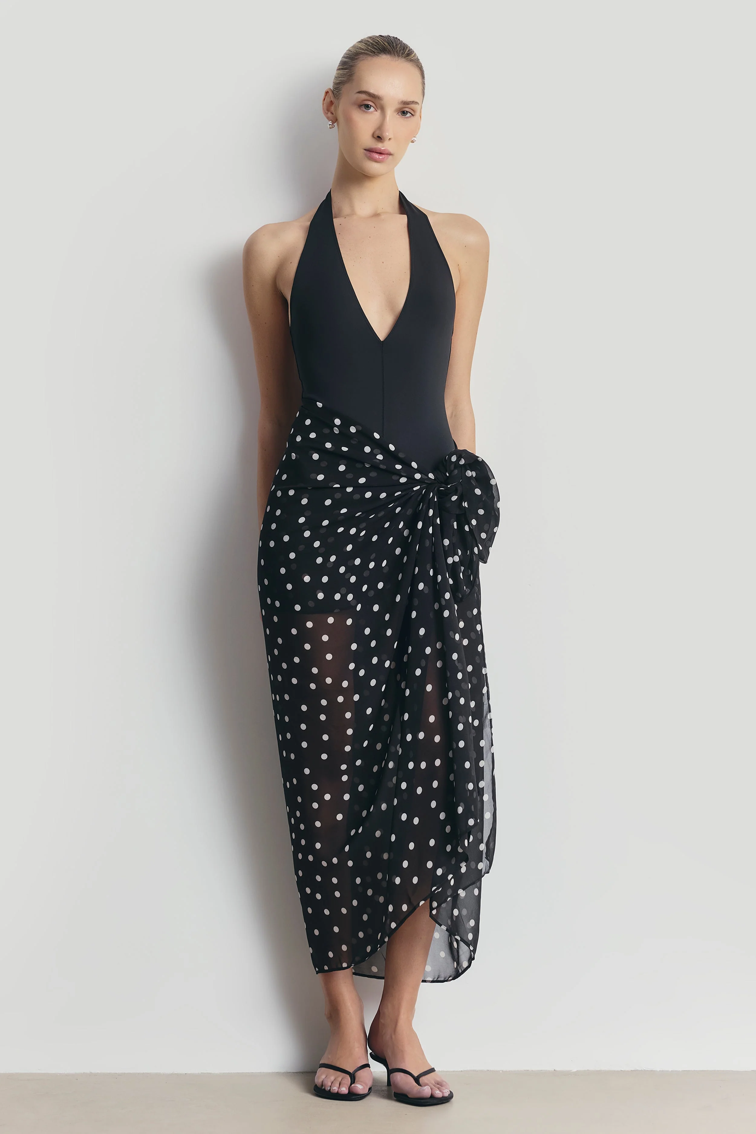 Chiffon Maxi Polka Dot Sarong Scarf - Maxi Polka Dot