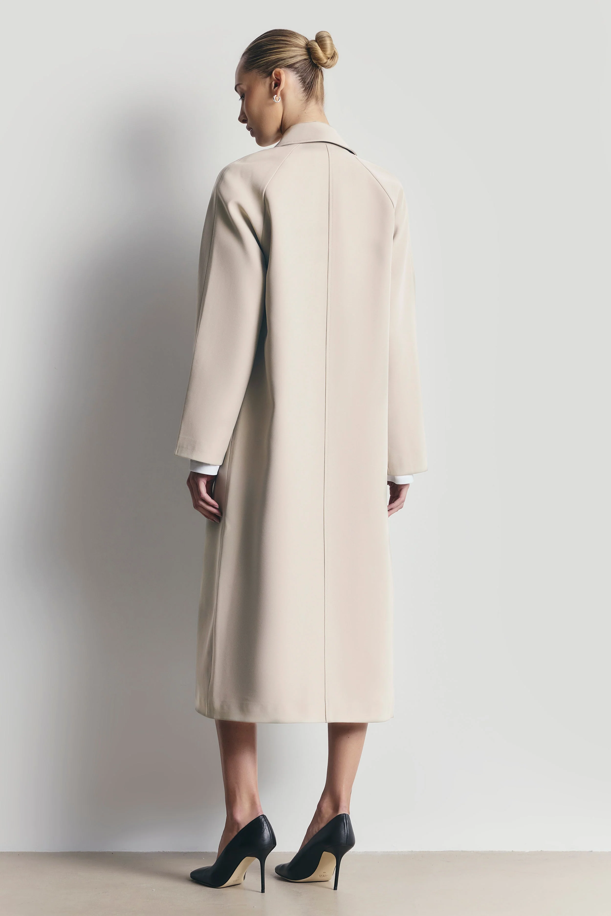 Clean Cut Longline Driving Coat - Stone - Image 2