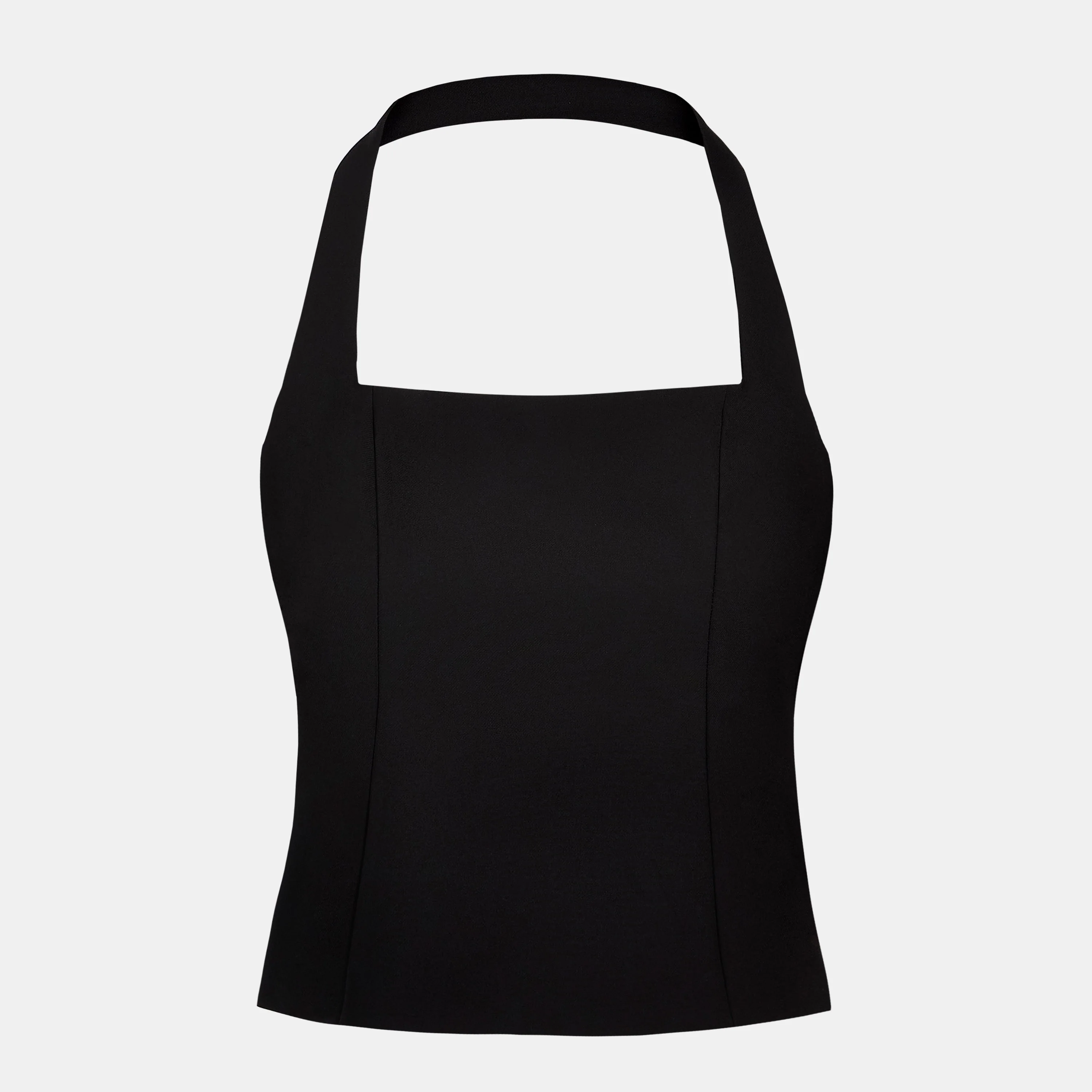 Effortless Tailored Halter Bodice Top - Black - Image 8