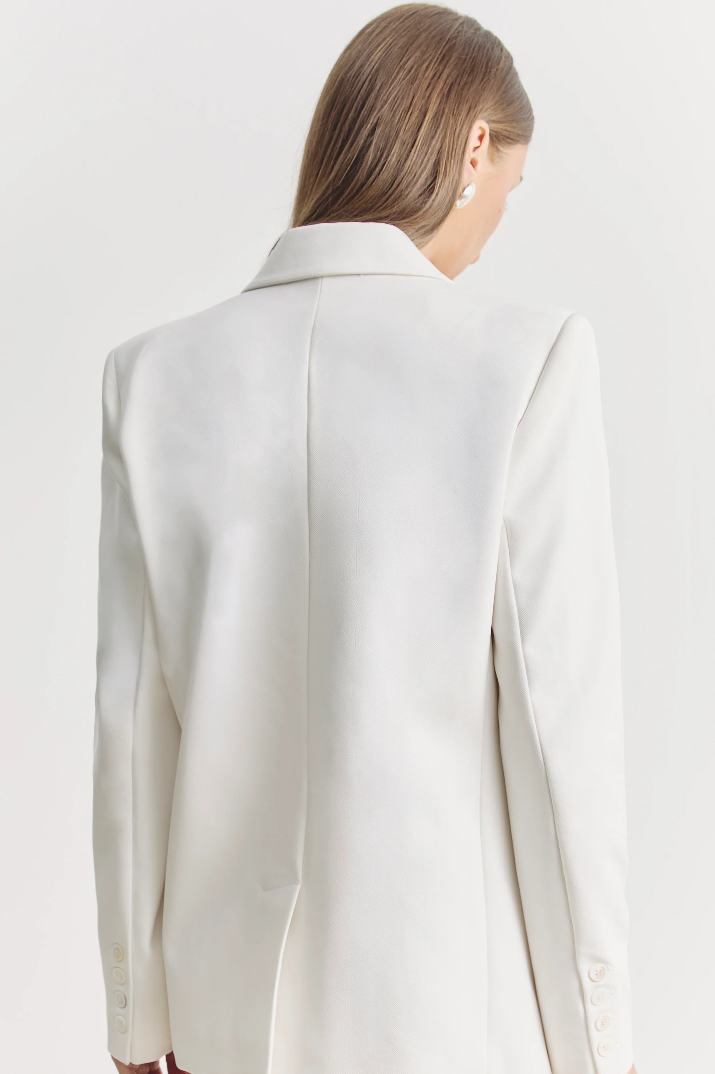 Formal Double Breasted Blazer - Cream - Image 4