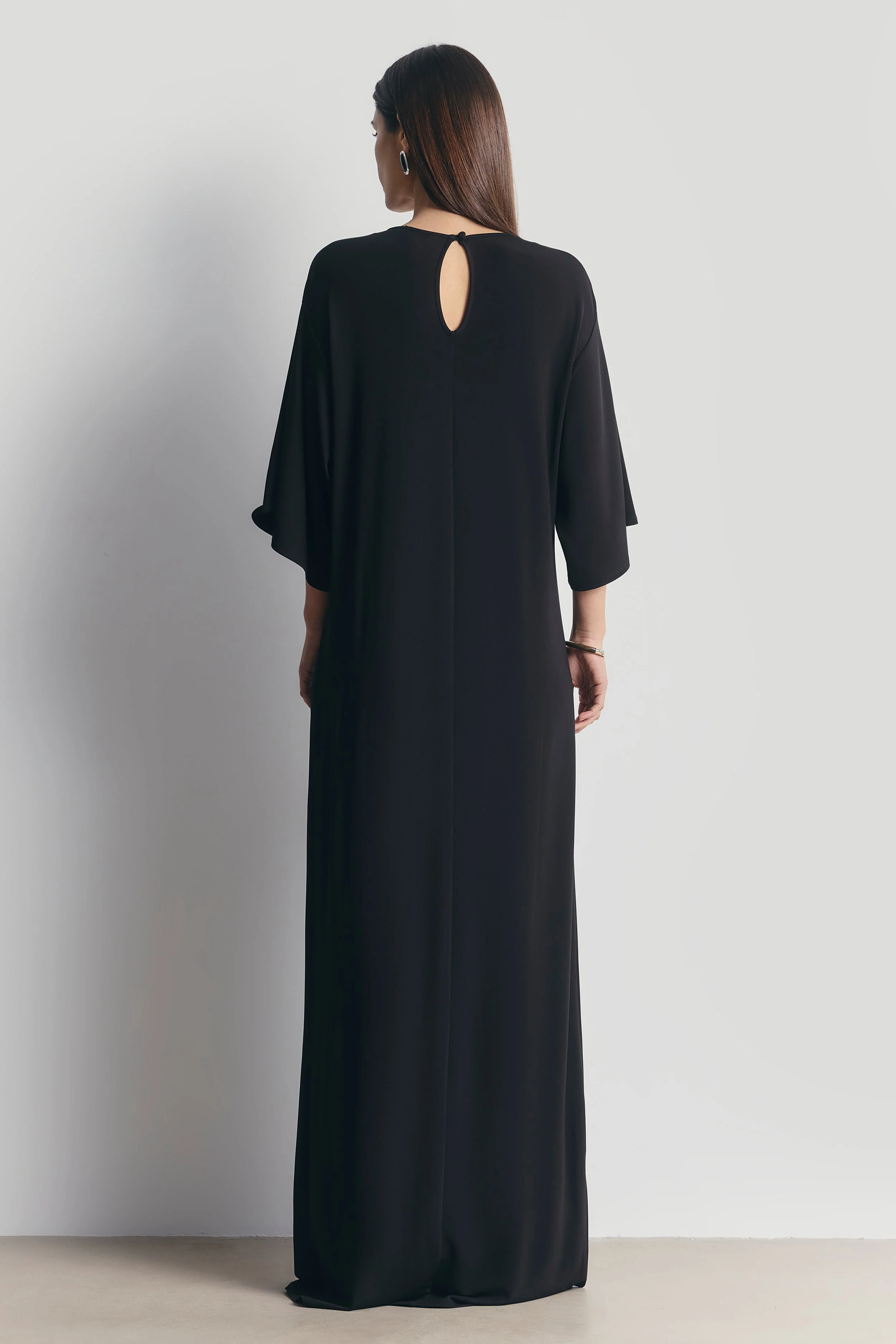 Relaxed Dropped Waist T-Shirt Gown - Black - Image 2