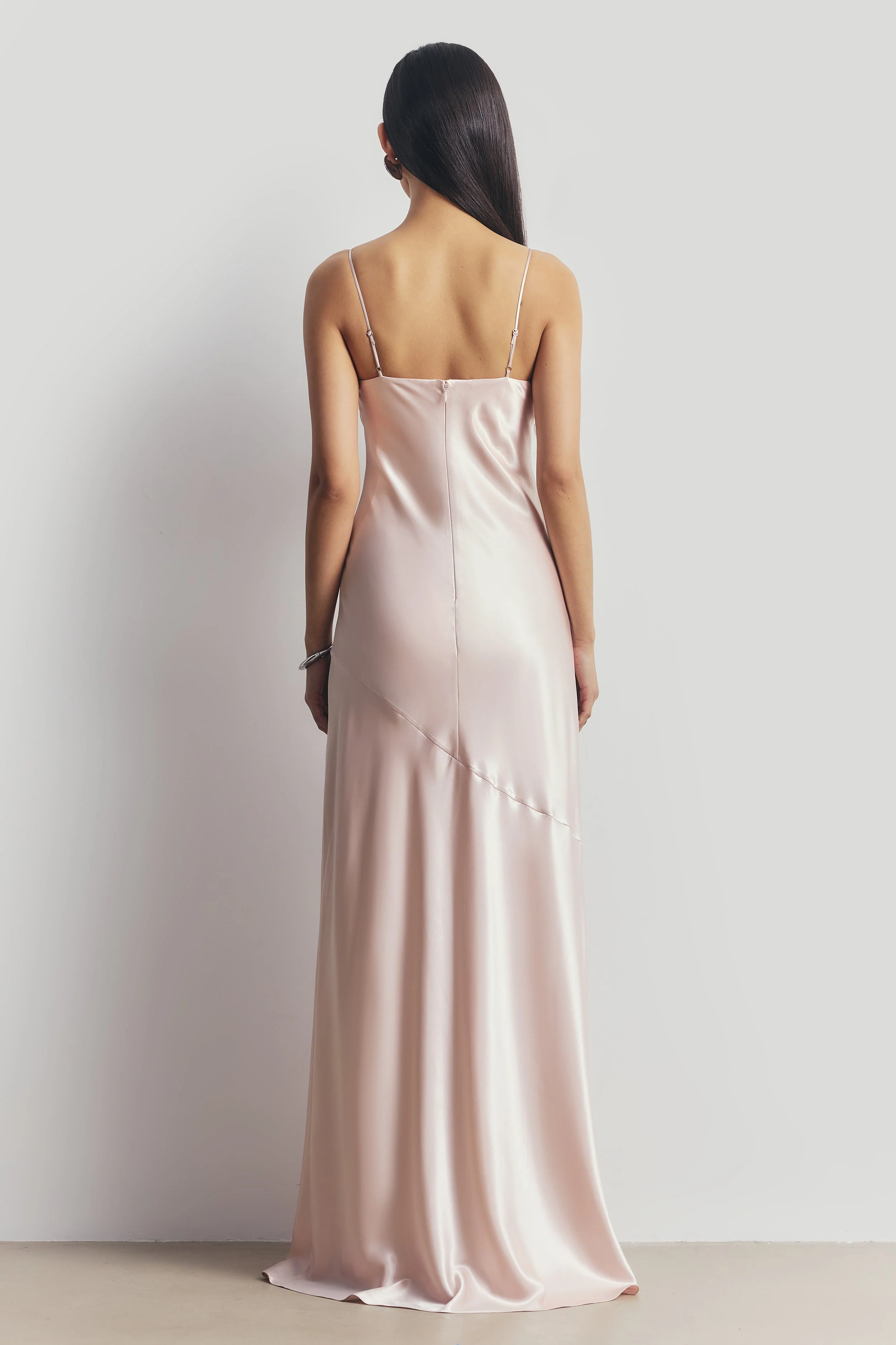 Satin Cup Detail Slip Dress - Blossom - Image 2