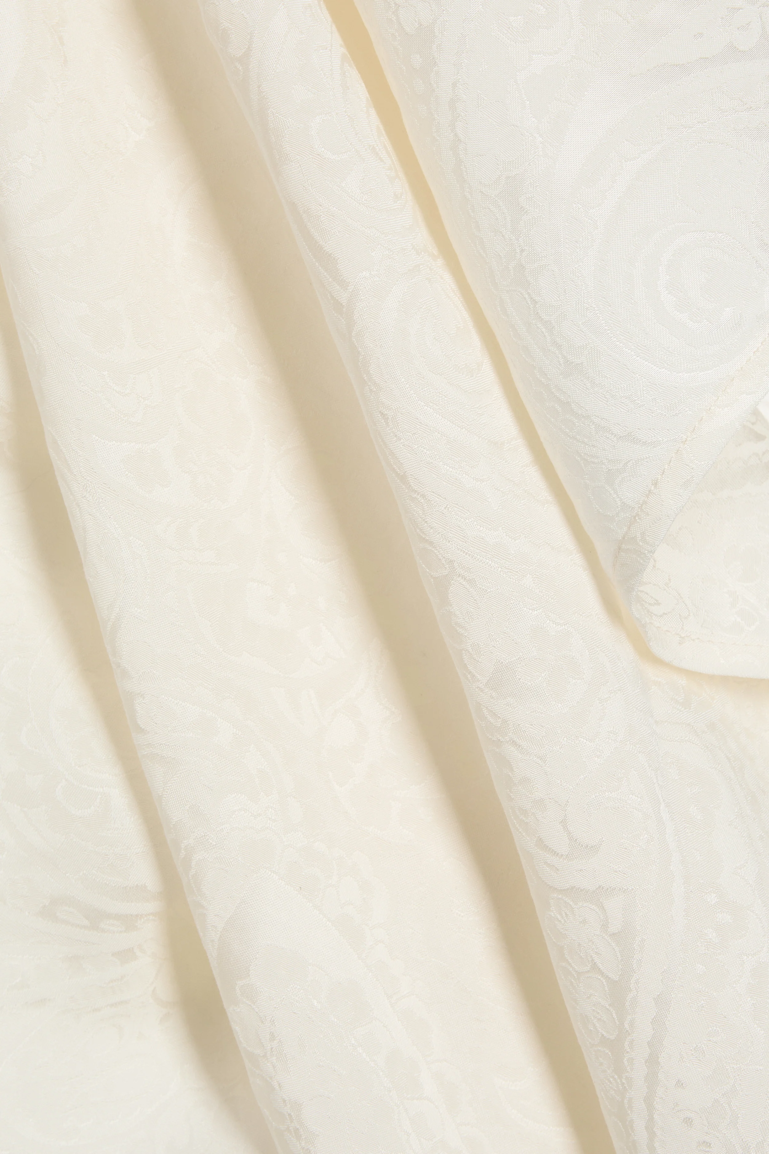 Satin Jacquard Scarf - Cream - Image 8
