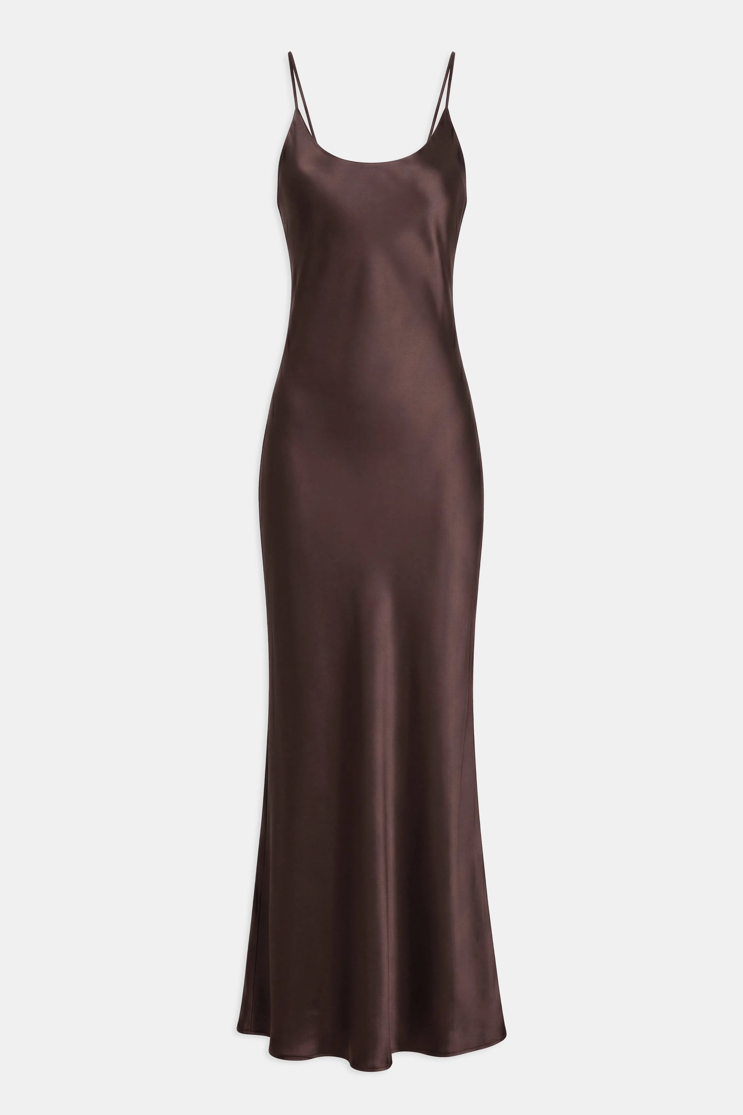 Satin Scoop Neck Camisole Maxi Dress - Carob - Image 7