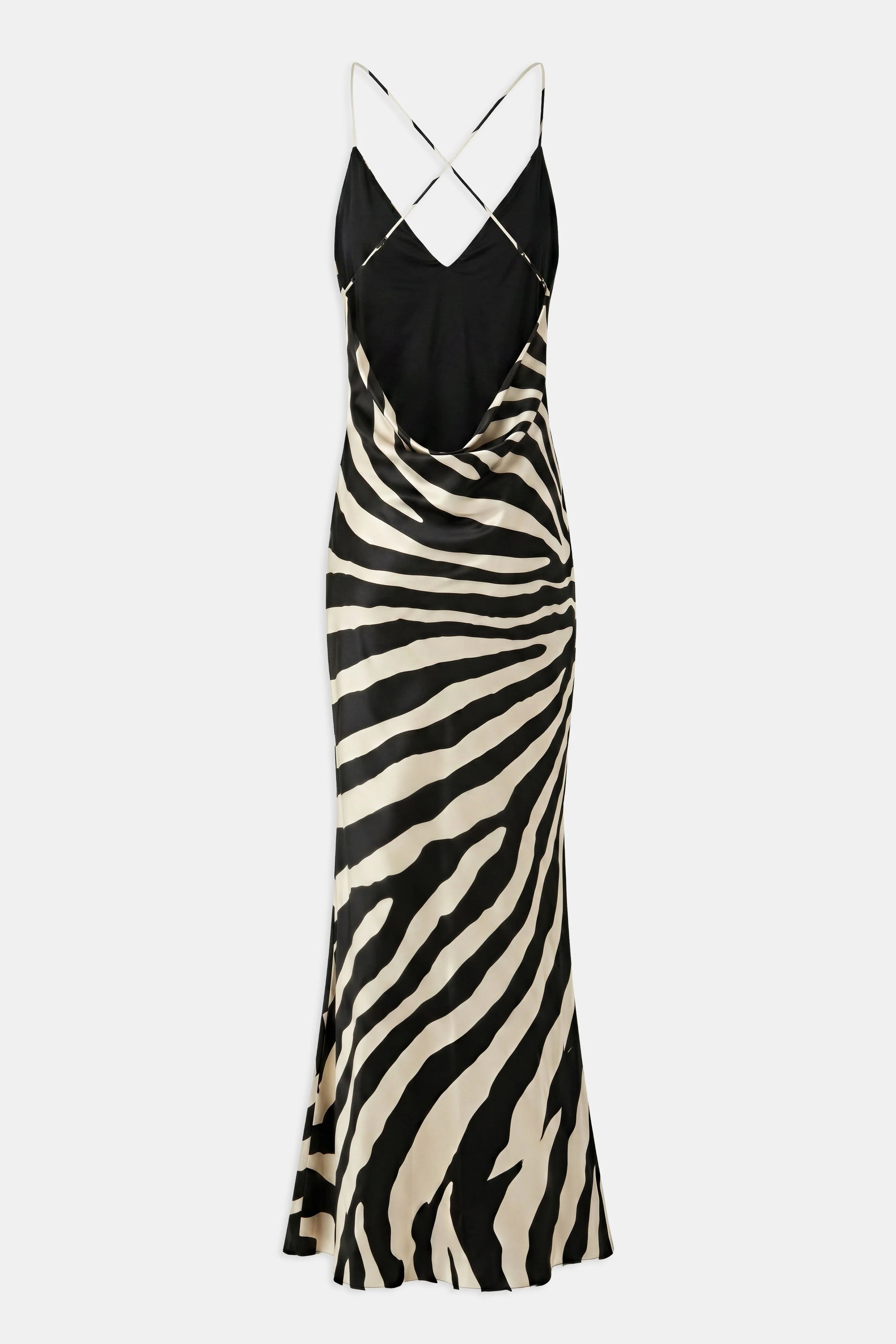 Satin Slinky Cowl Back Gown - Abstract Zebra - Image 13