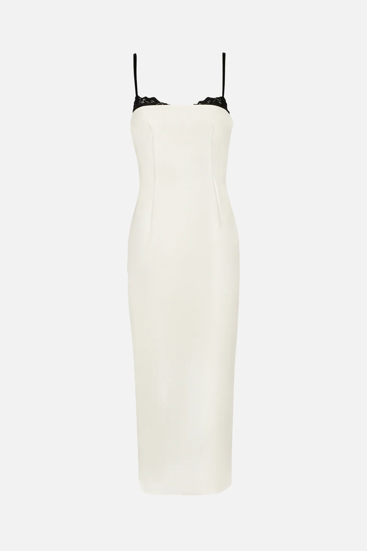 Tailored Bustier Maxi Dress - Cream/Black - Image 7