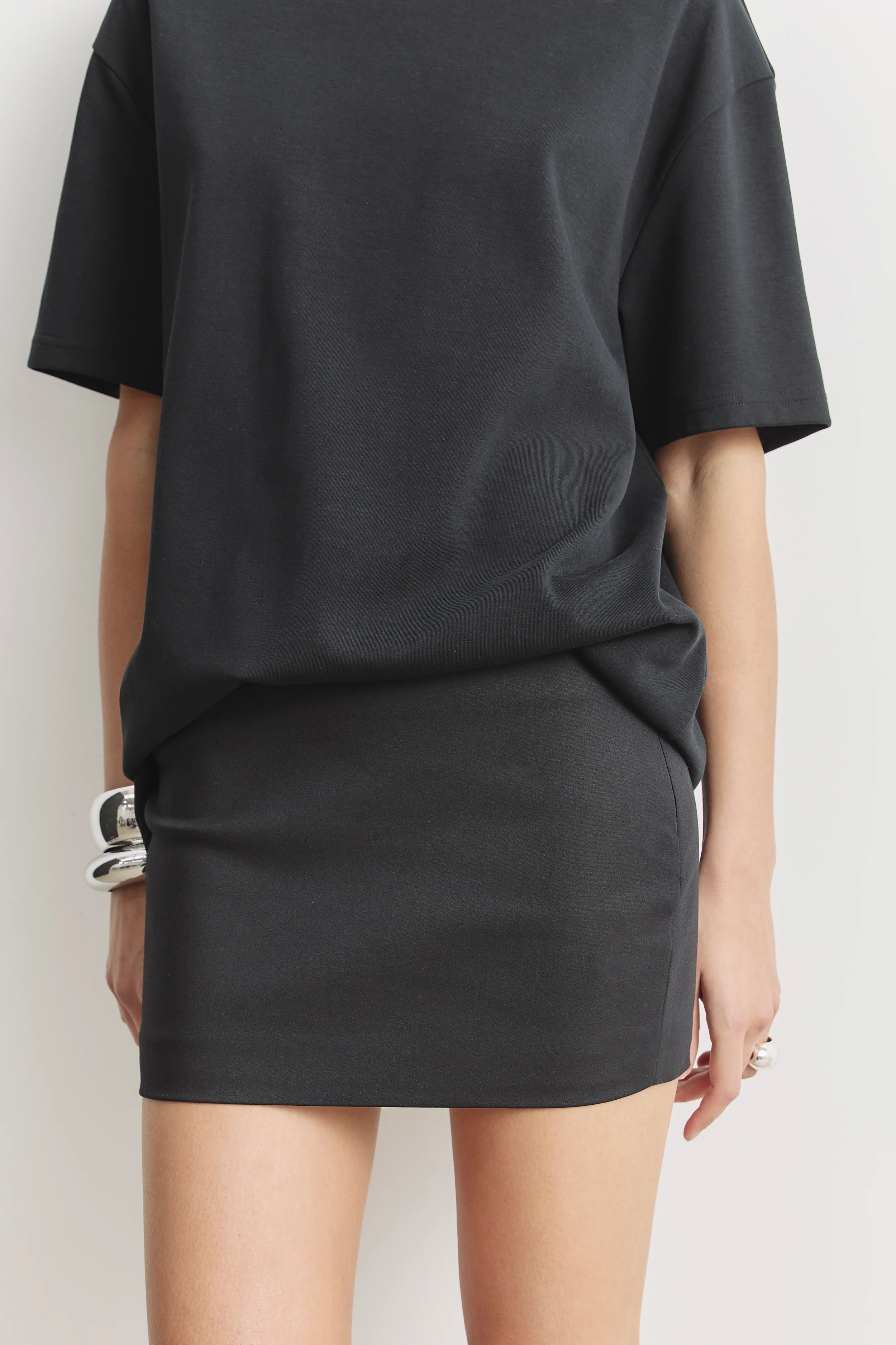 Tailored Micro Mini Skirt - Black - Image 3